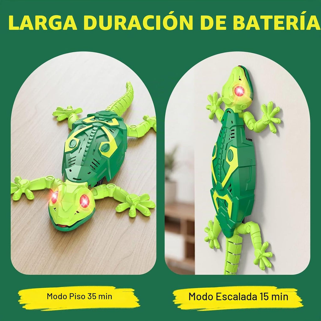 Gecko de escalada de pared a control remoto, lagarto recargable con control