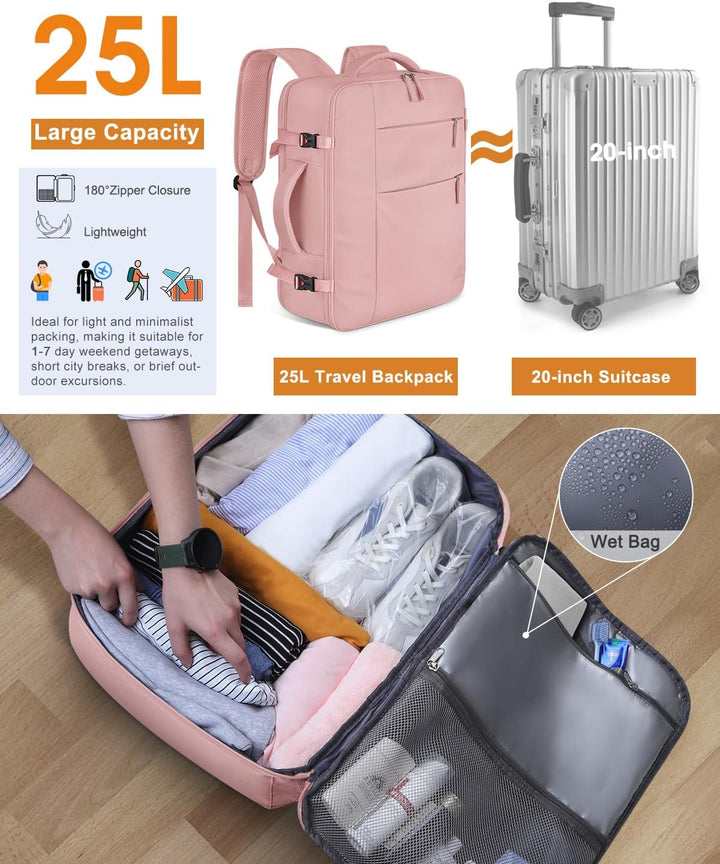 Mochila de viaje Capolo para mujeres y hombres, mochila impermeable...
