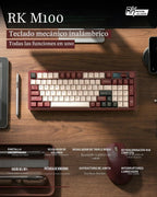 RK ROYAL KLUDGE Teclado mecánico inalámbrico M100 con pantalla y perillas