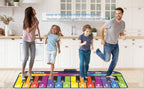 SUNLIN Alfombrilla de piano de suelo de 6 pies para niños y niños, tapete de piano gigante, 24 teclas, 10 canciones integradas, 8 sonidos de instrumentos, grabación y reproducción, folleto de