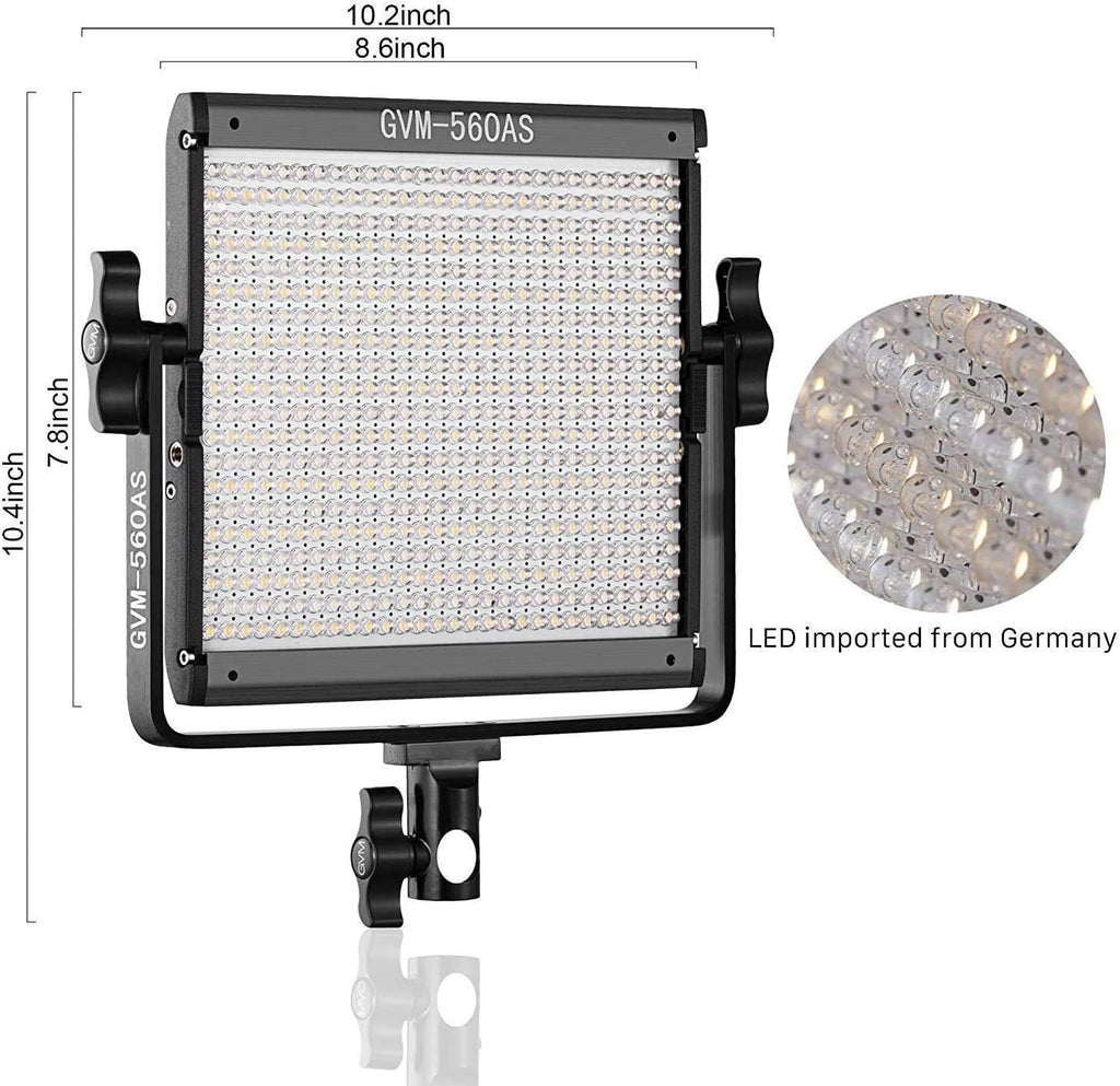 GVM - Luz de video LED 560, 3 paquetes de iluminación de fotografía...