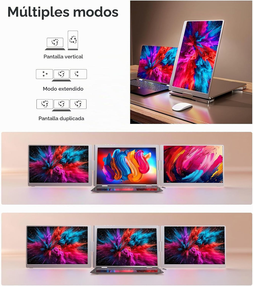 FOPO Extensor de pantalla para laptop de 16 pulgadas, monitor cuádr...