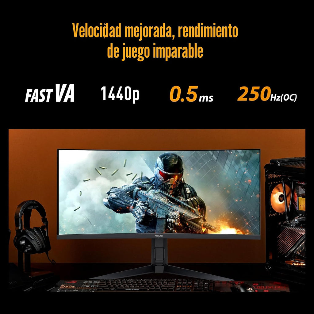 ASUS TUF Gaming - Monitor curvo ultraancho 1440P de 34 pulgadas, 25...