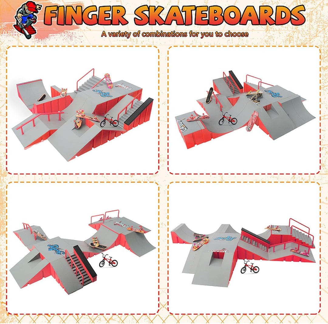 RNGODO Finger Skateboard Park Kits, juego de rampa de patineta de d...