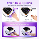 Lámpara de uñas UV LED, Gugusure mejora de 180 W secador de uñas pa...