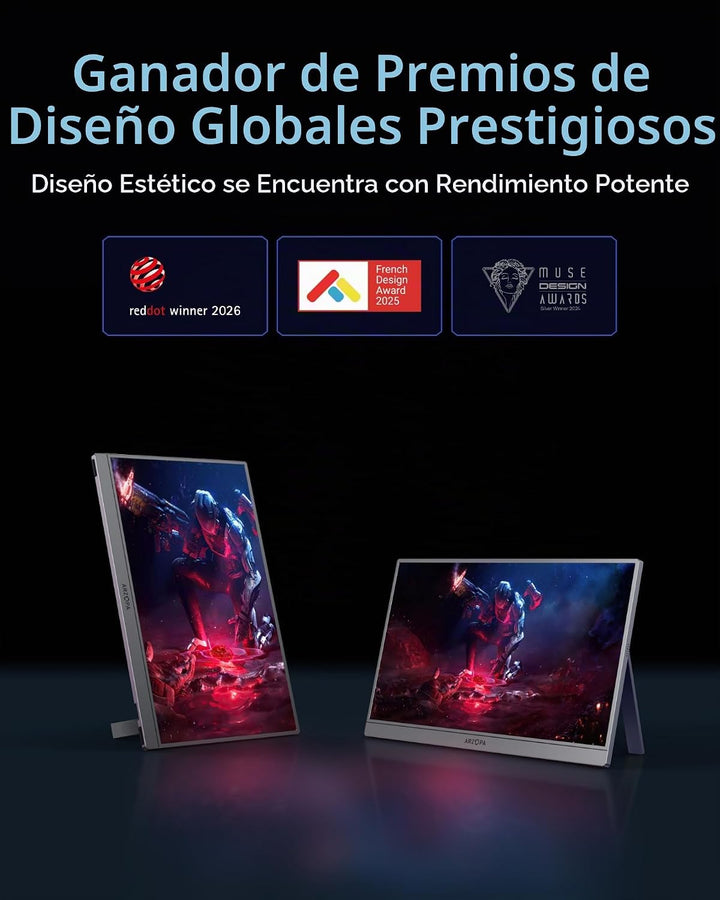 ARZOPA 16.1'' 144Hz Monitor portátil para juegos, 106% sRGB...