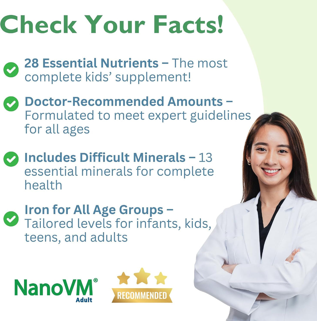 NanoVM Adulto, Suplementos Vitamínicos Libres de Alérgenos, Multivi...