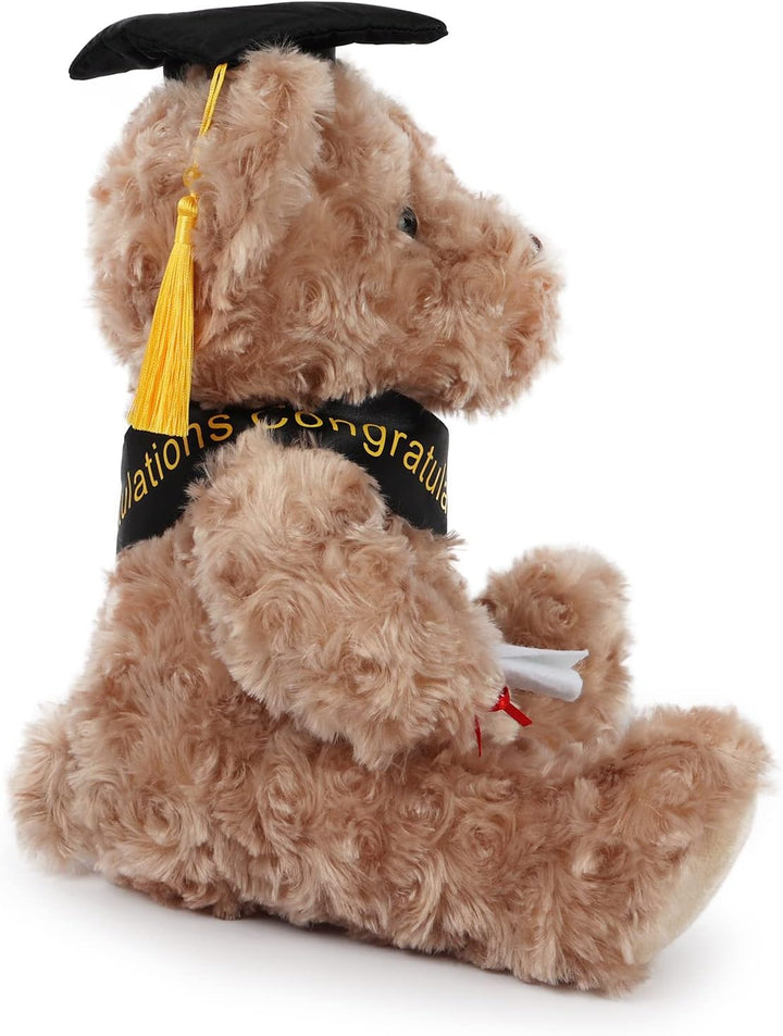 WEIGEDU Oso de peluche de regalo de graduación con gorra, banda y d...