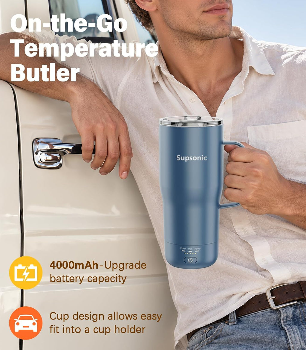 Supsonic Taza de café calentada, taza eléctrica de control de temperatura