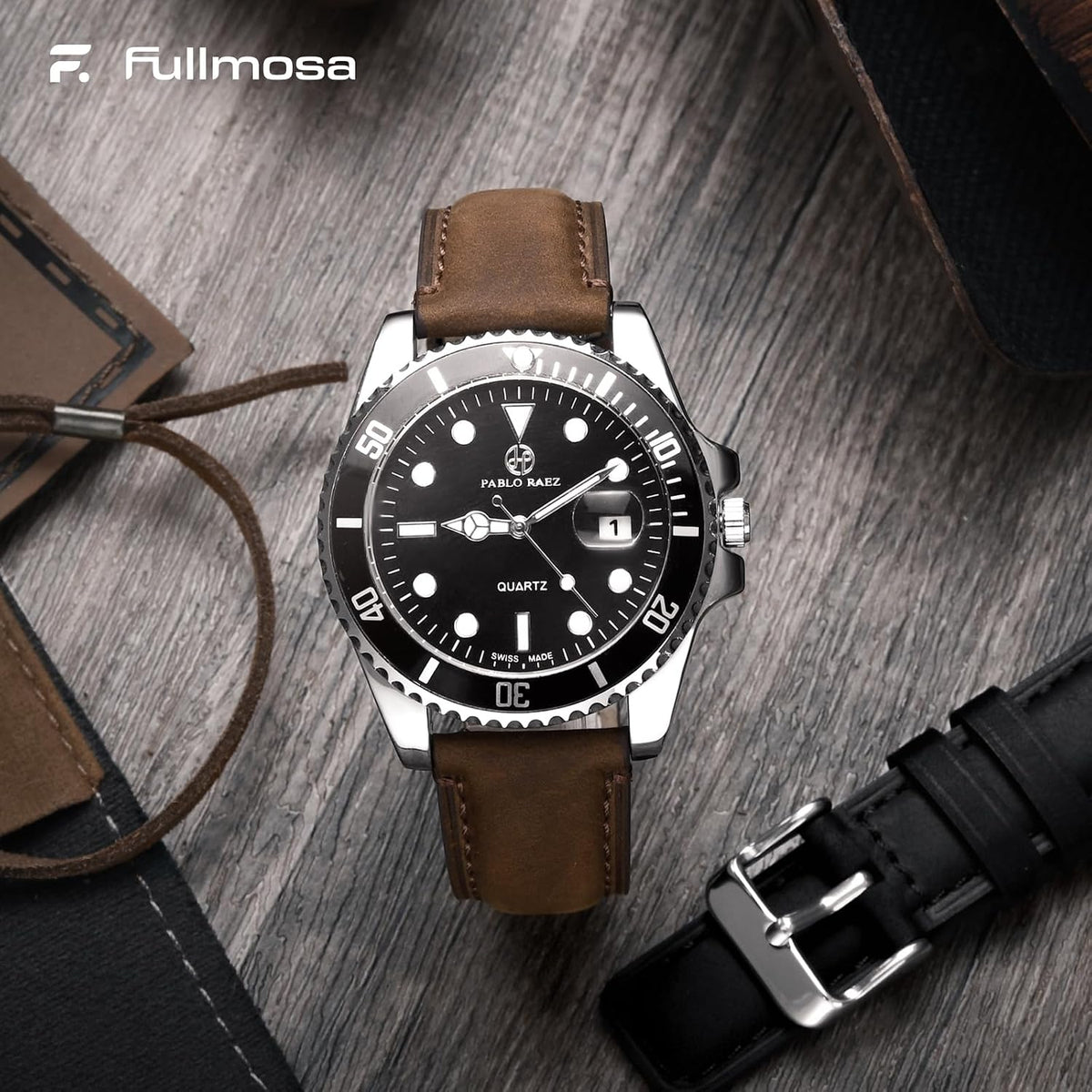 Fullmosa - Correas de reloj de piel de liberación rápida de 0.866 in para