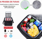 Organizador de Maletero Impermeable con Bolsa Térmica Aislada a Prueba de Fugas, Funda Plegable, Correas de Sujeción Ajustables (Negro)