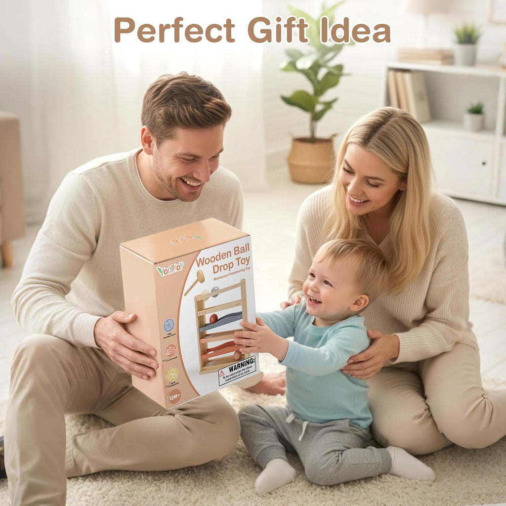 Vanplay Montessori Ball Drop Juguetes para niños de 1 a 2 años, regalos de cumpleaños
