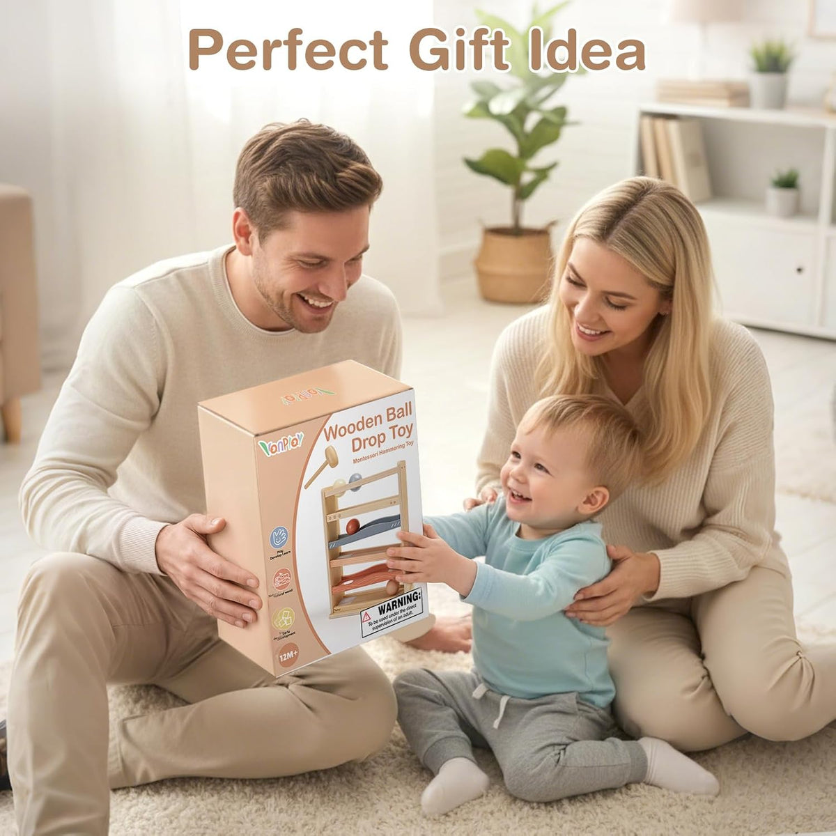 Vanplay Montessori Ball Drop Juguetes para niños de 1 a 2 años, regalos de cumpleaños