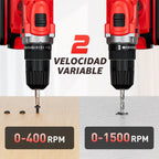 GardenJoy - Juego de taladro inalámbrico de 21 V, con batería y cargador