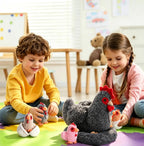 Juego de animales de peluche de pollo 9 en 1, juguete de peluche de pollo con barras, gallina ponedora con cremallera y pollitos de juguete, pollos, huevos y gallinero, juguetes para