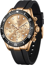 OLEVS Relojes para hombres con correa negra, Reloj cronógrafo profesional para hombres