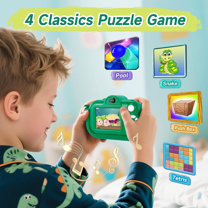 Juguetes de cámara para niños de 4 a 8 años, cámara digital verde 1...