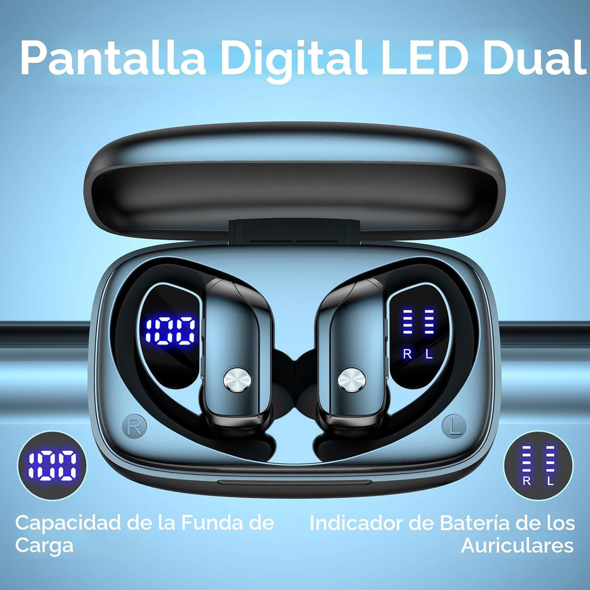 Auriculares inalámbricos bmani, auriculares Bluetooth con 80 horas...