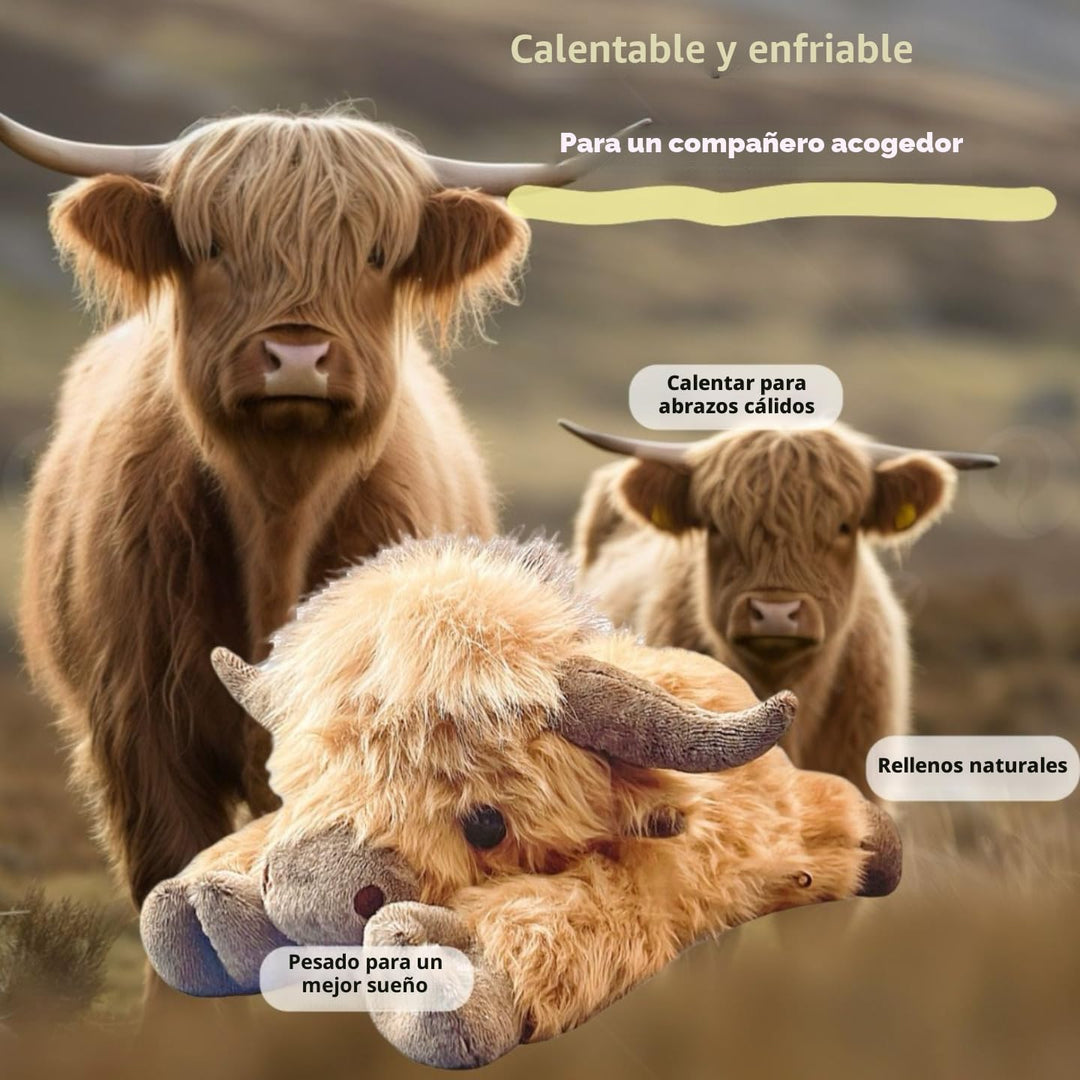 uoozii Animales de peluche con peso de vaca de las tierras altas de...