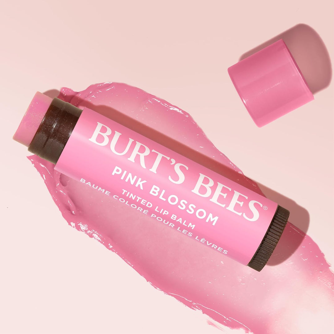 Burts Bees Bálsamo Labial Tintado Flor Rosa; 8 Horas de Humedad; Pr...