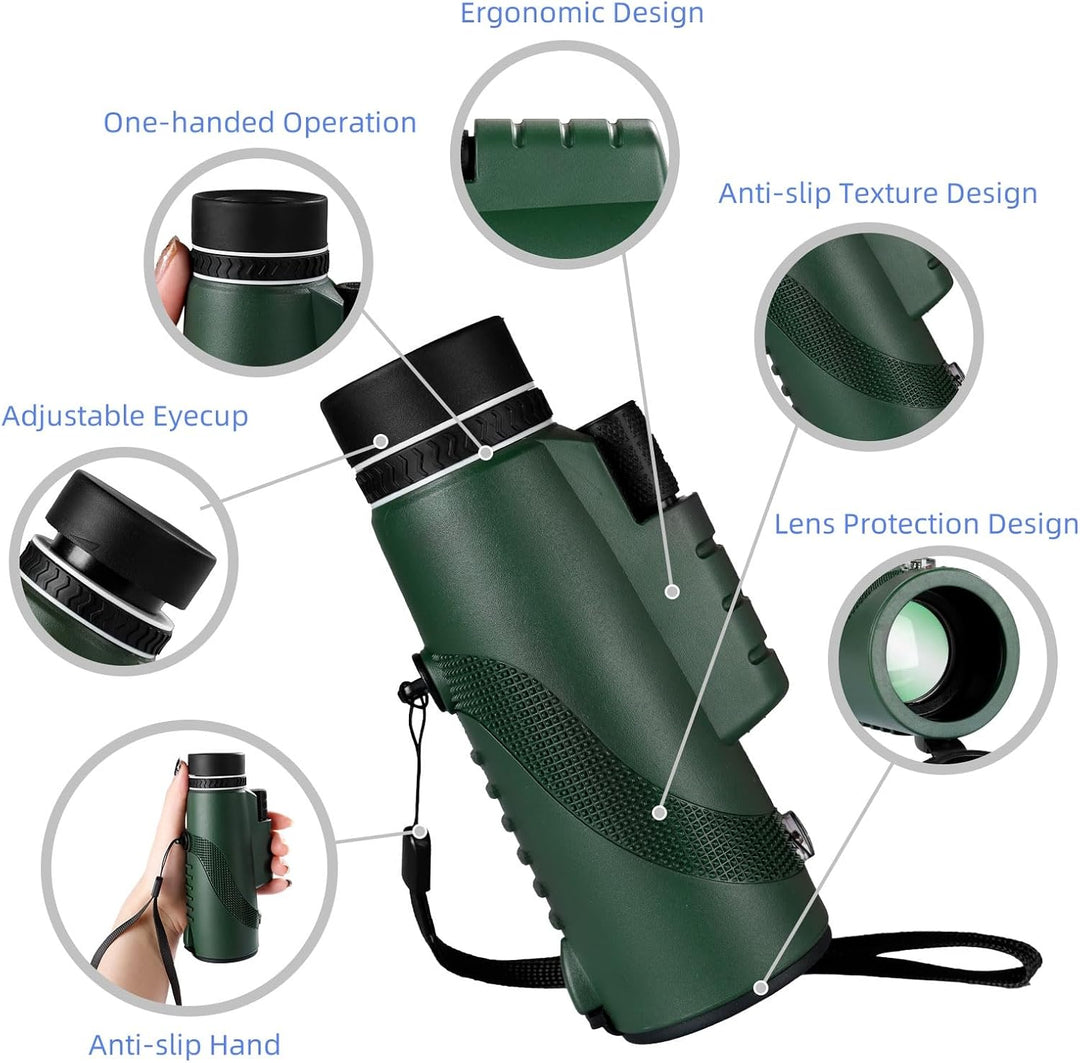 Monocular de alta potencia de 8 x 42 prisma HD BAK4