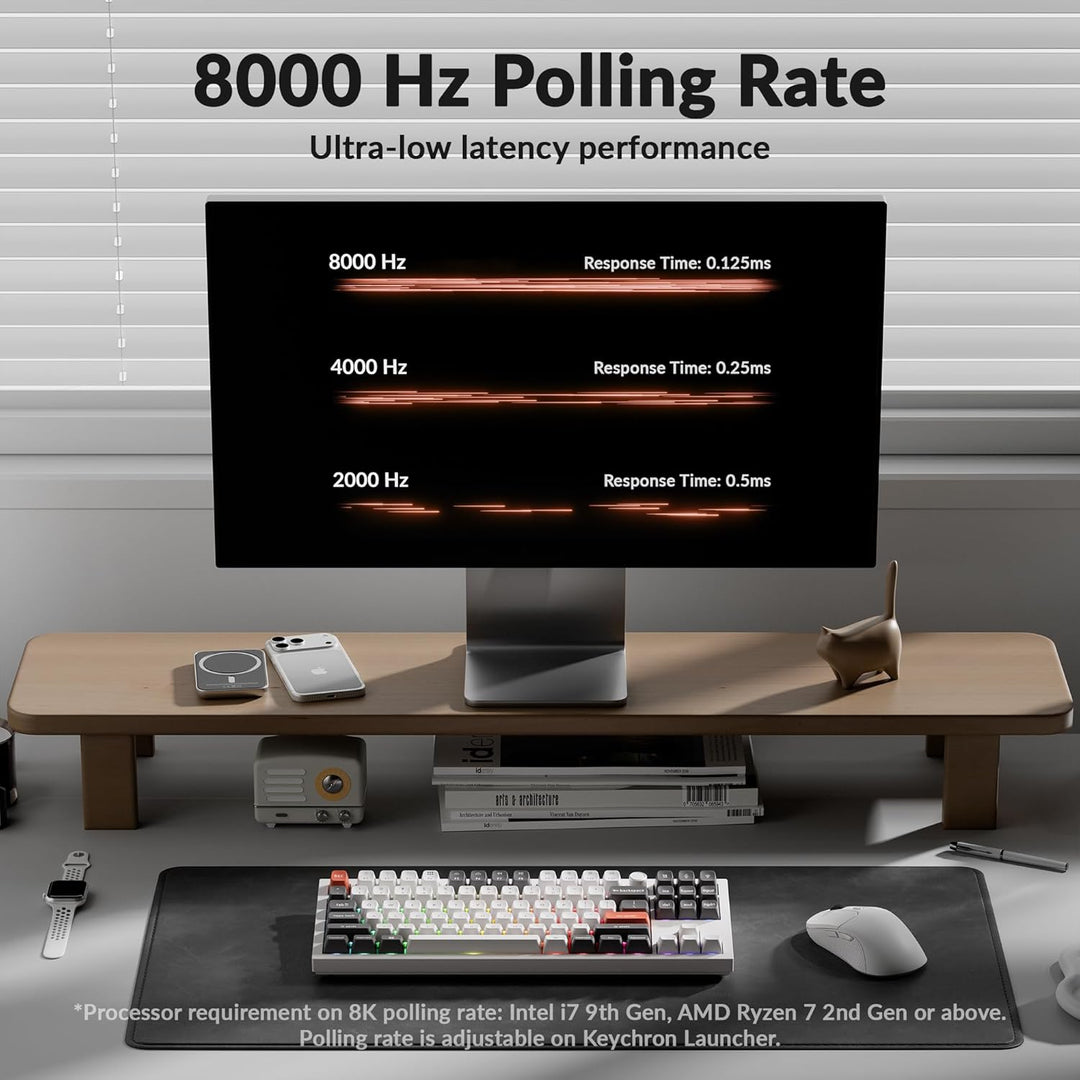 Keychron Q3 Ultra Wireless Mechanical Keyboard 8KHz Polling Rate, T...