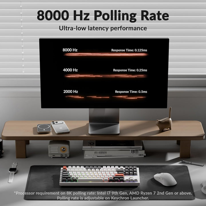 Keychron Q3 Ultra Wireless Mechanical Keyboard 8KHz Polling Rate, T...