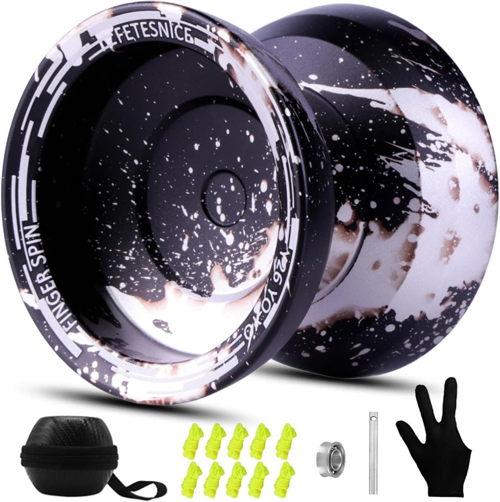 FETESNICE Yoyo profesional Yoyo de mariposa Y26 - Yoyo giratorio de dedo de doble modo receptivo/no responde, para niños, adultos y jugadores de competencia | Yoyo profesional con 10 cuerdas + estuche