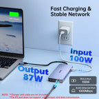 Estación de acoplamiento para portátil USB C Monitor dual, adaptador