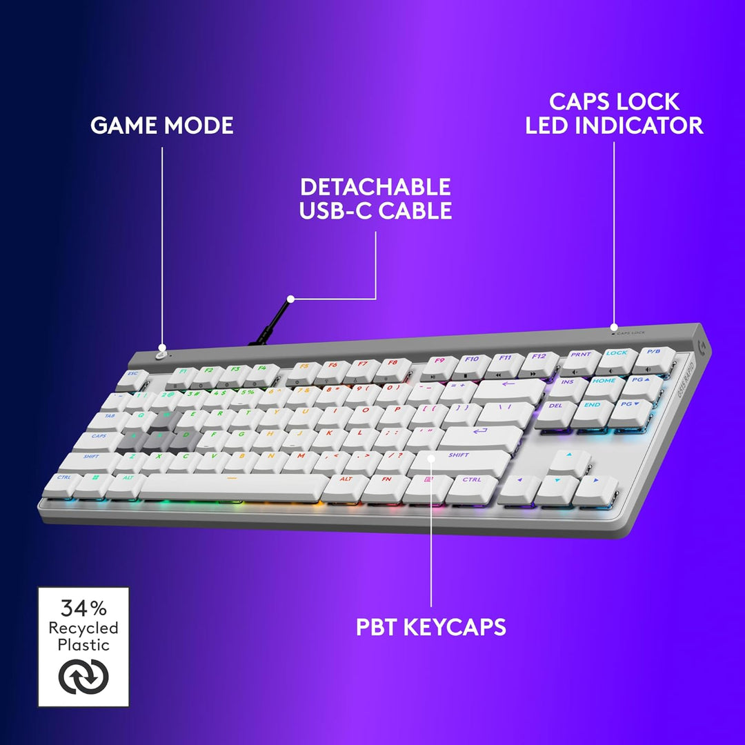 Logitech G 515 Rapid TKL - Teclado para juegos con cable de bajo pe...
