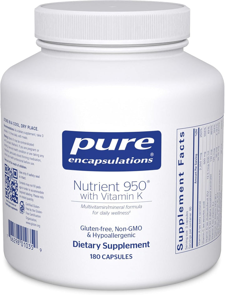Pure Encapsulations Nutrient 950 con vitamina K 180's - Supleme...