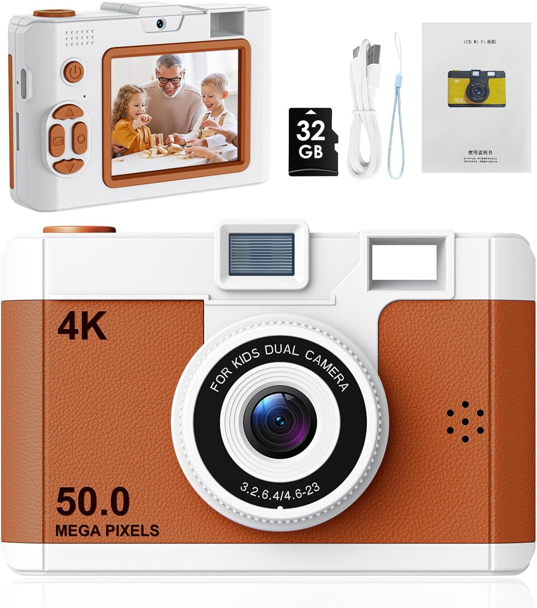 Cámara infantil de 50.0 megapíxeles para niños de 5 a 13 años con W...