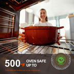 Overmont - Horno holandés de hierro fundido esmaltado, olla de 5.5 cuartos