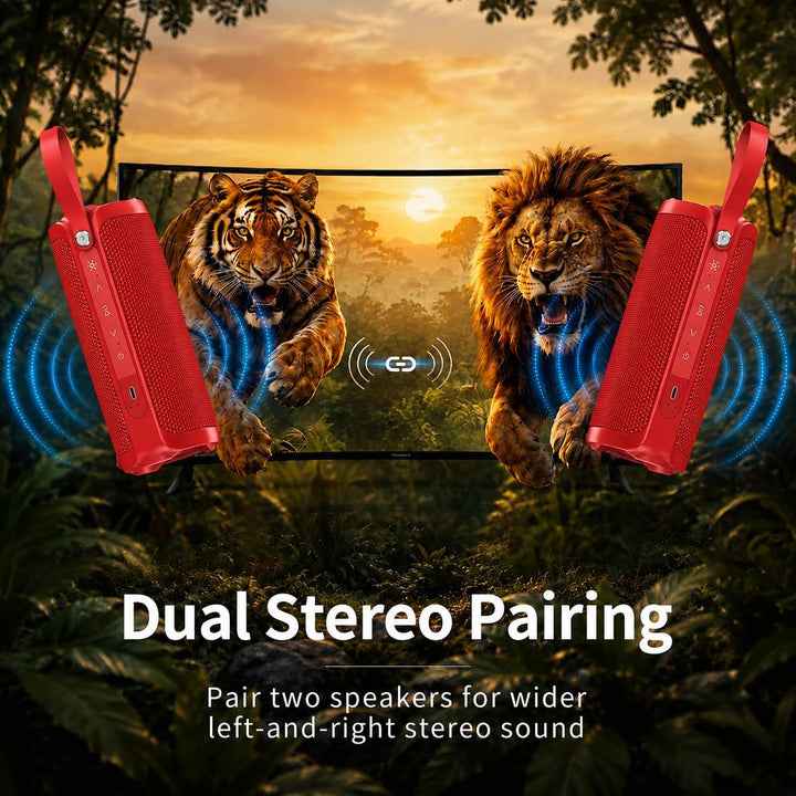 Bobtot Altavoz Bluetooth portátil, altavoz impermeable IPX6 con gra...