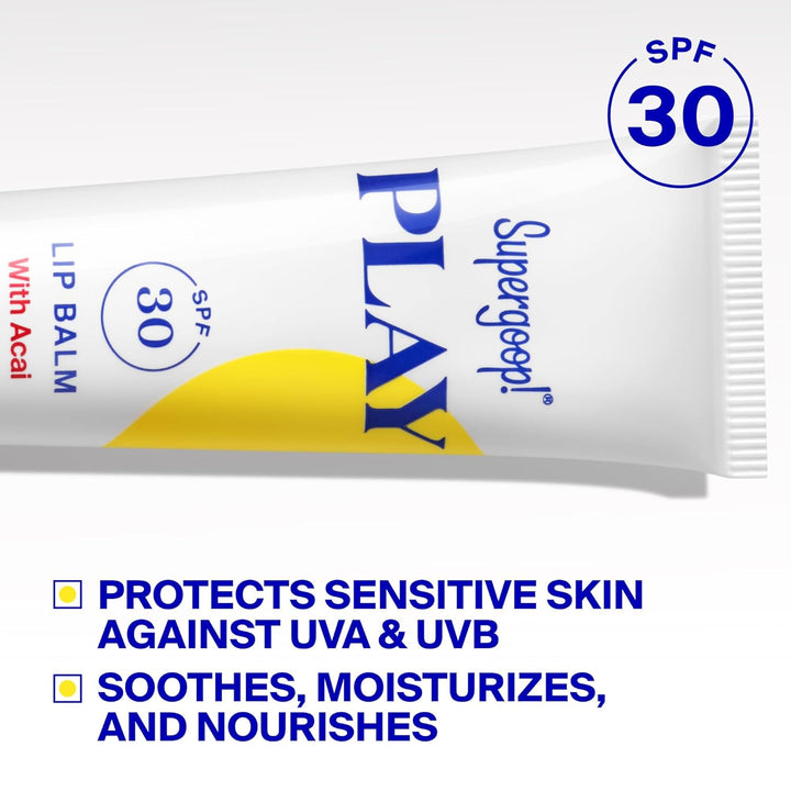 Supergoop! PLAY - Bálsamo labial SPF 30, bálsamo labial SPF de ampl...