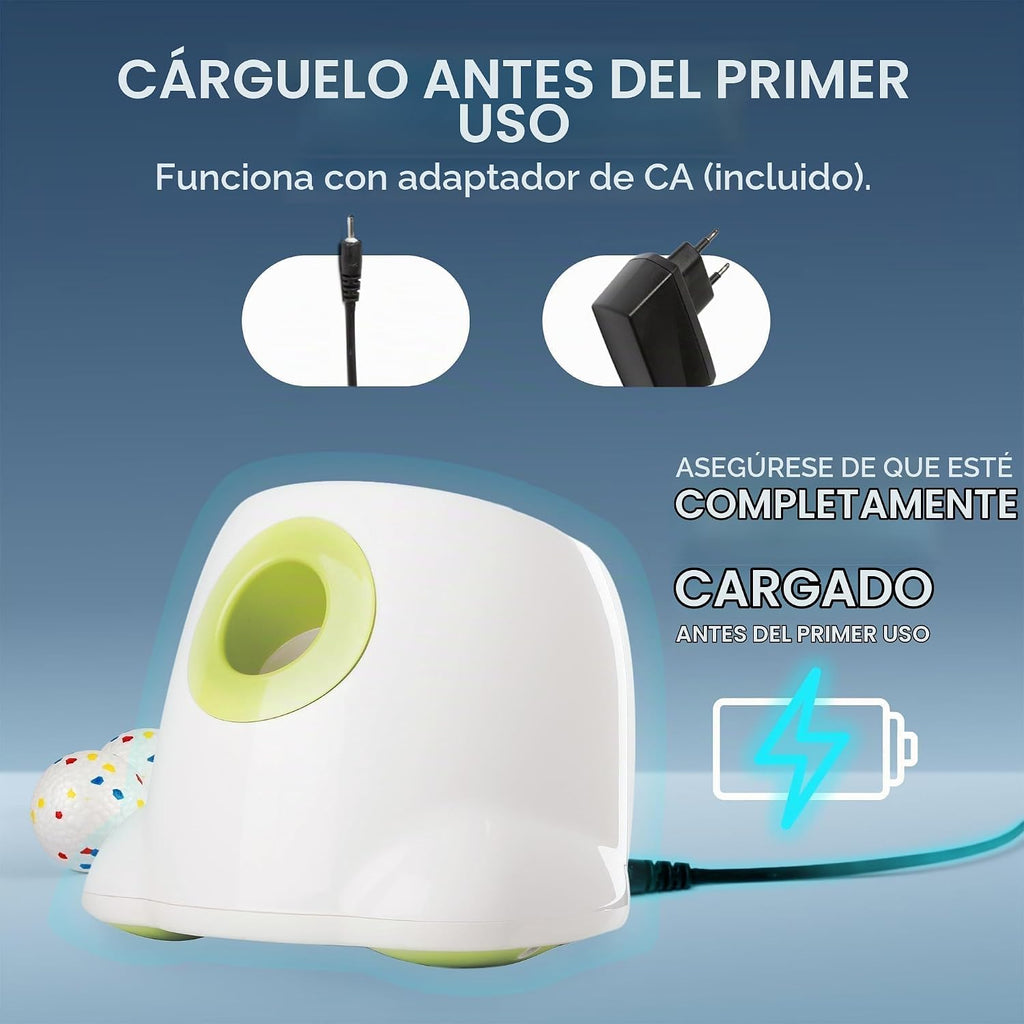 All for Paws - Lanzador automático de bolas para perros, juguete interactivo al aire libre para perros medianos a grandes, máquina lanzadora de bolas recargable para perros