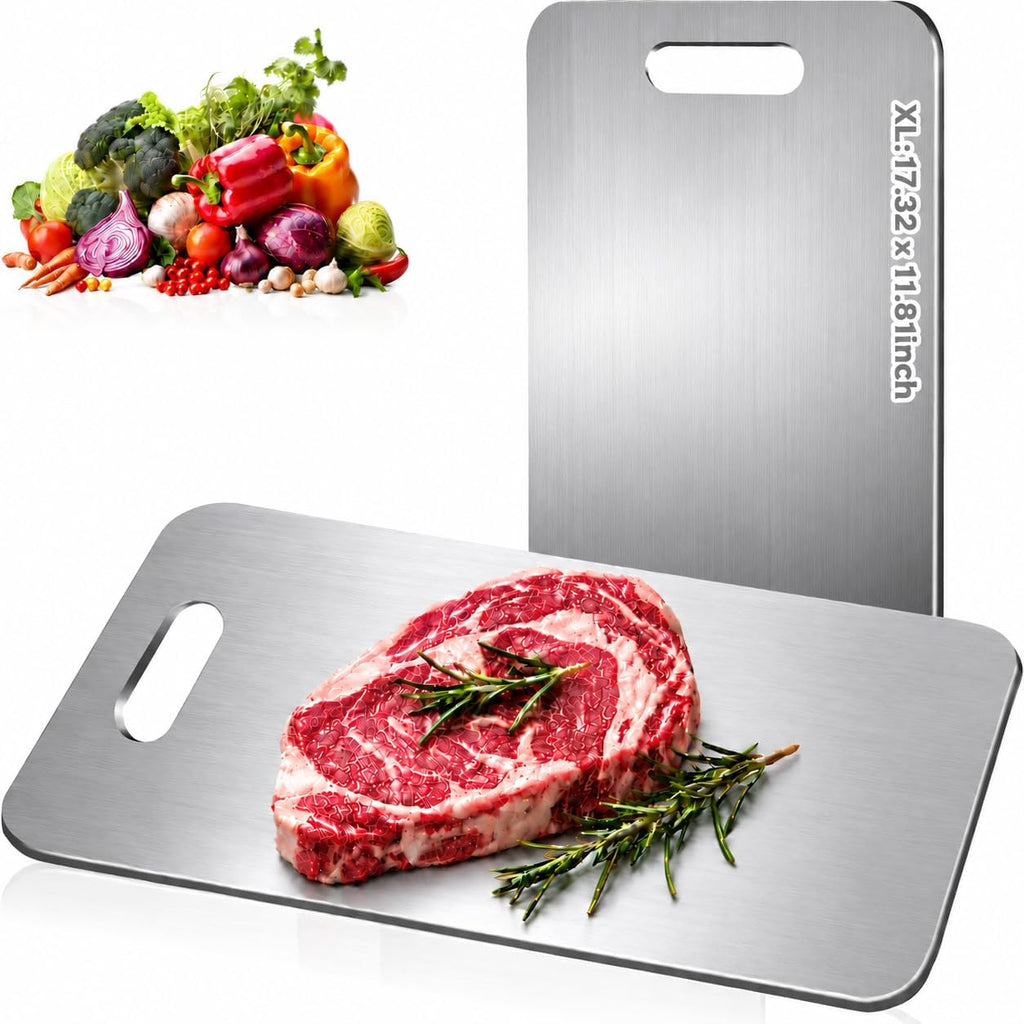 Tabla de Cortar Katori Titanium para Cocina, Tablas 100% Titanio Puro, Tabla de Corte Titanware Doble Cara No Tóxica para Cortar Carne Verduras Fruta, Apta para Lavavajillas (XL)