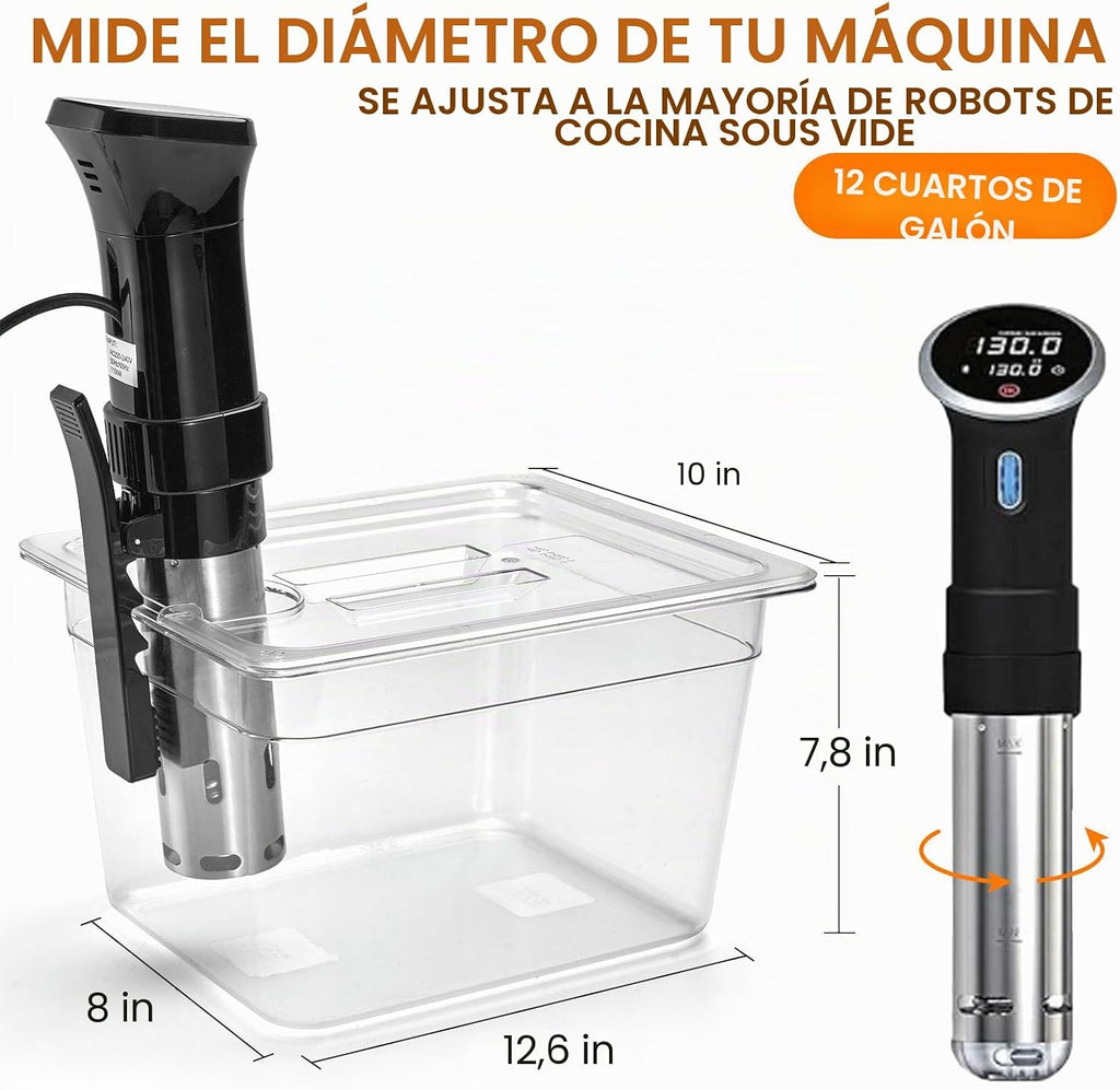 homenote Recipiente Sous Vide de 12 cuartos de galón con tapa, estante