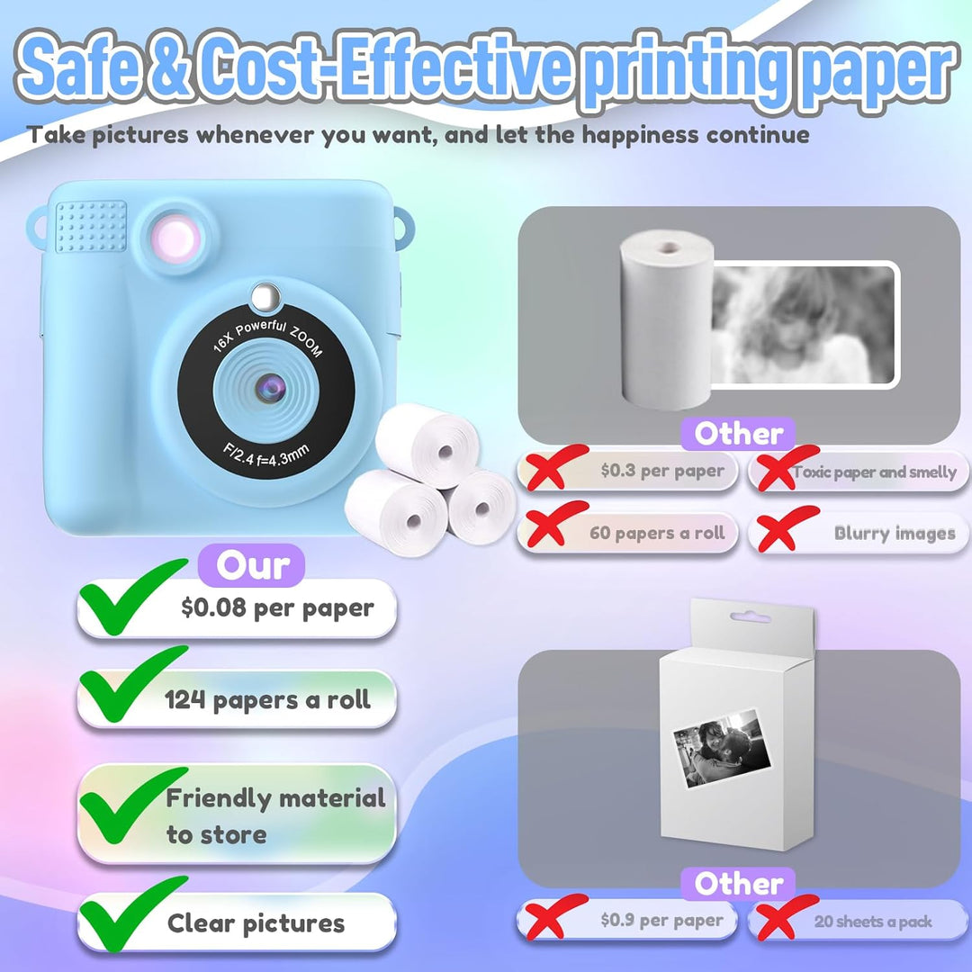 ESOXOFFORE Cámara de impresión instantánea para niños, regalos de c...