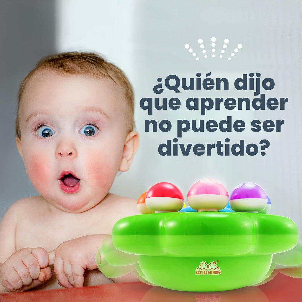 BEST LEARNING Jardín de hongos - Juguetes interactivos educativos con luces para niños pequeños de 1 a 3 años - Colores, números, juegos y música para niños - Ideal como regalo de cumpleaños para