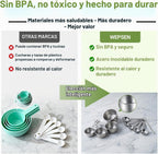 WEPSEN Batidora de mano eléctrica de 5 velocidades, juego de 4 cuencos grandes para mezclar, batidoras de mano con batidores, cuenco de metal de acero inoxidable, tazas medidoras, cucharas, batidora de pastel de cocina para suministros para hornear