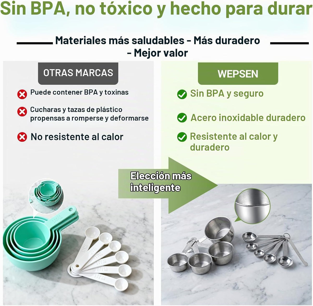WEPSEN Batidora de mano eléctrica de 5 velocidades, juego de 4 cuencos grandes para mezclar, batidoras de mano con batidores, cuenco de metal de acero inoxidable, tazas medidoras, cucharas, batidora de pastel de cocina para suministros para hornear