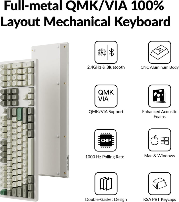 Keychron Q6 Max QMK\/VIA Bluetooth Inalámbrico \/2.4 GHz\/USB-C Tec...