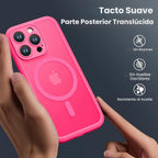 ImpactStrong Protector Magnético Diseñado para Funda iPhone 15 Pro Max [Protección de Cámara] [Prueba de Caídas de Grado Militar] [Compatible con MagSafe] Funda de Teléfono Delgada Translúcida Mate