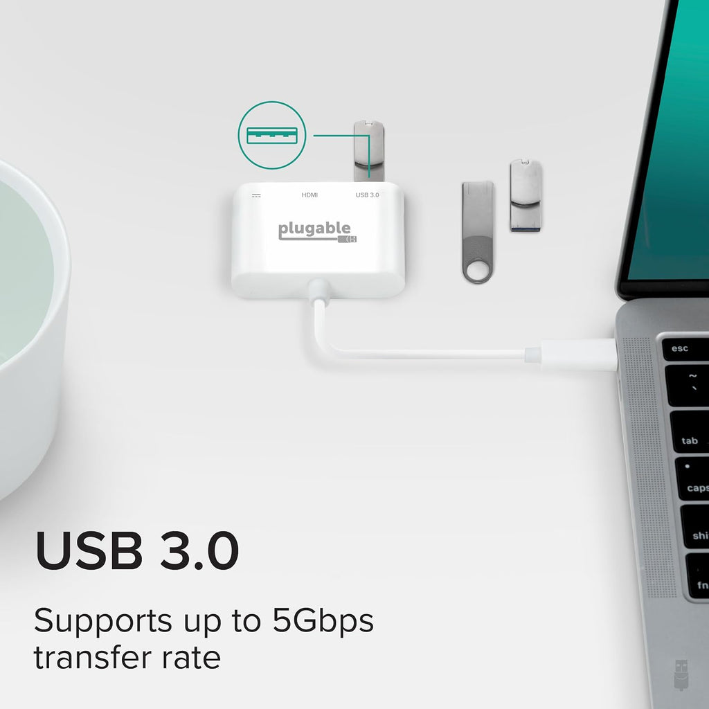 Plugable, USBC-MD103, hub USB 2.0, alimentado