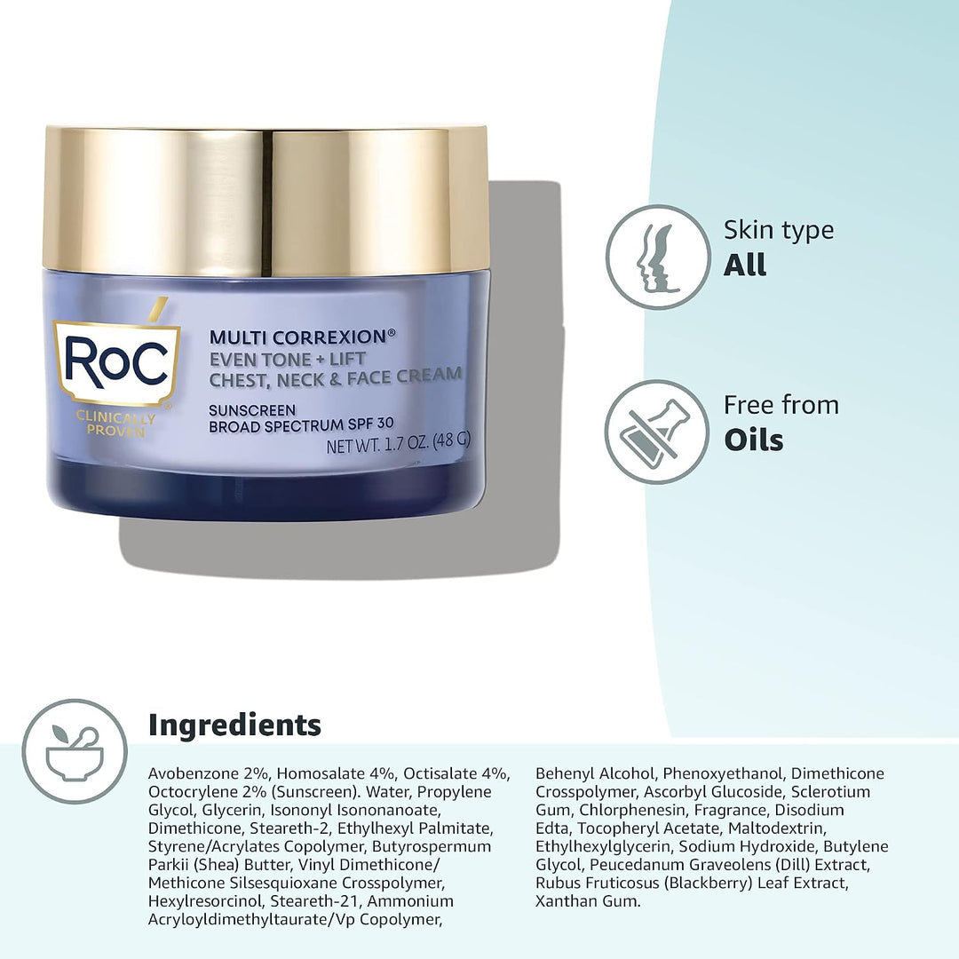 RoC Multi Correxion 5 en 1 Crema hidratante facial para el pecho, c...