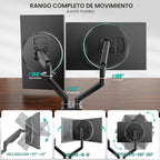 WALI Brazo de monitor doble ajustable para pantallas de 13 a 32 pulgadas