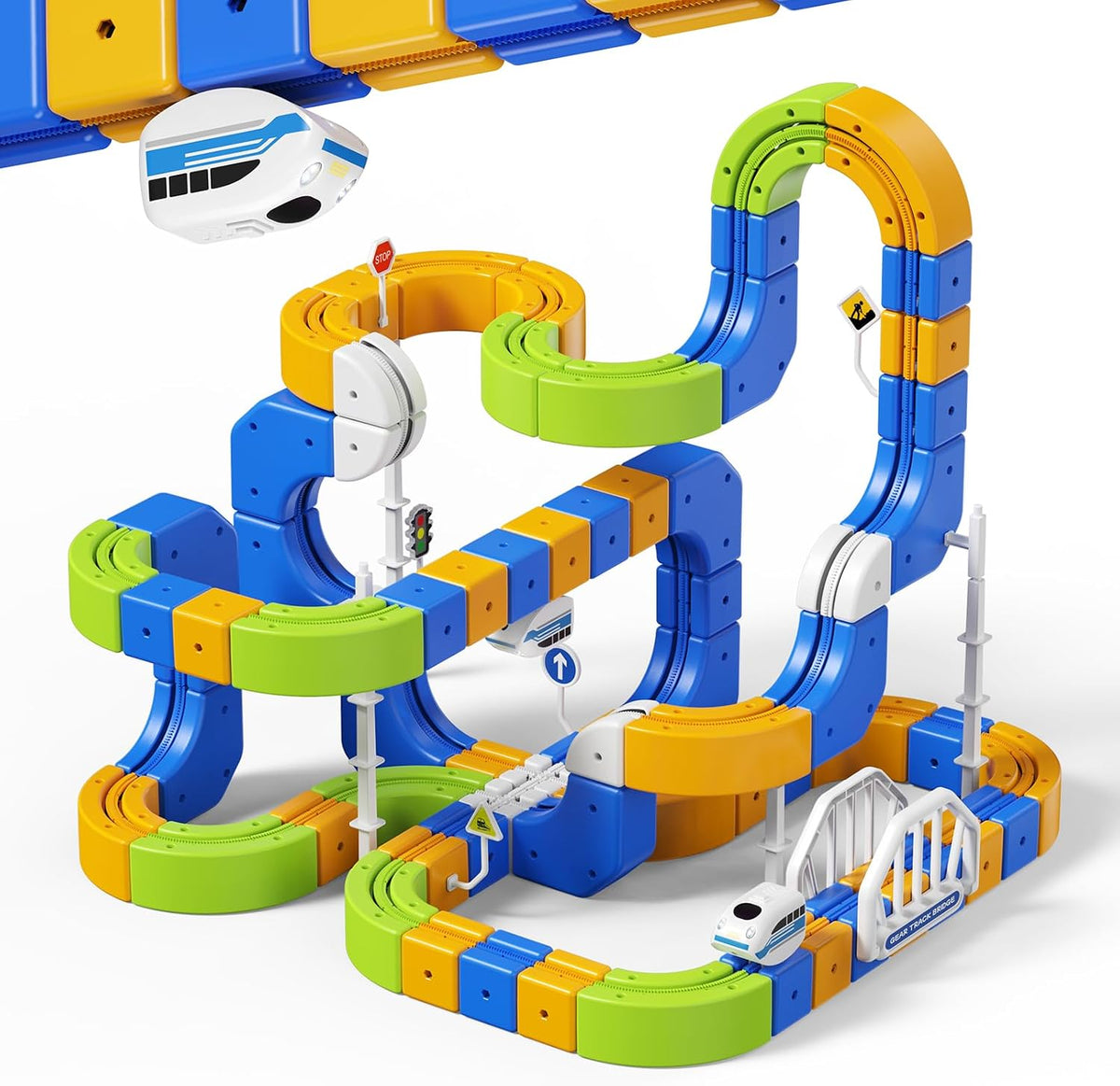 Juego de tren eléctrico para niños de 5 a 8 años, 225 piezas de