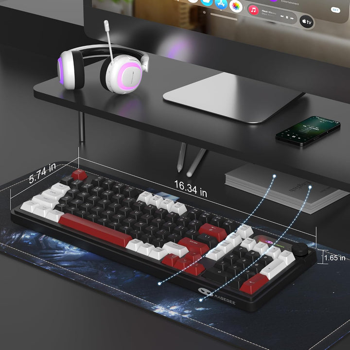 MageGee GK960 Teclado inalámbrico, 98 teclas Tri-Modo BT\/2.4G\/Tec...