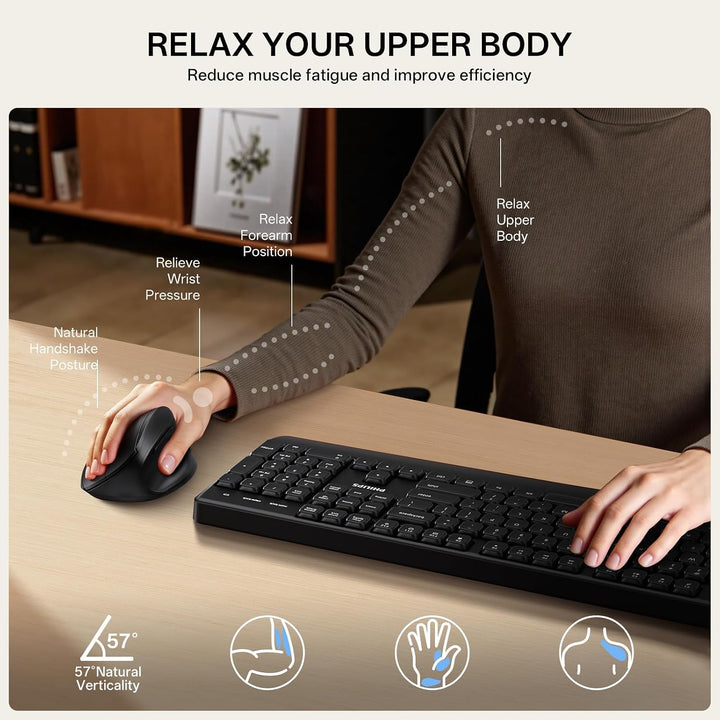 PHILIPS SPK7628 - Mouse ergonómico \u2013 Ratón vertical con 800\/1...